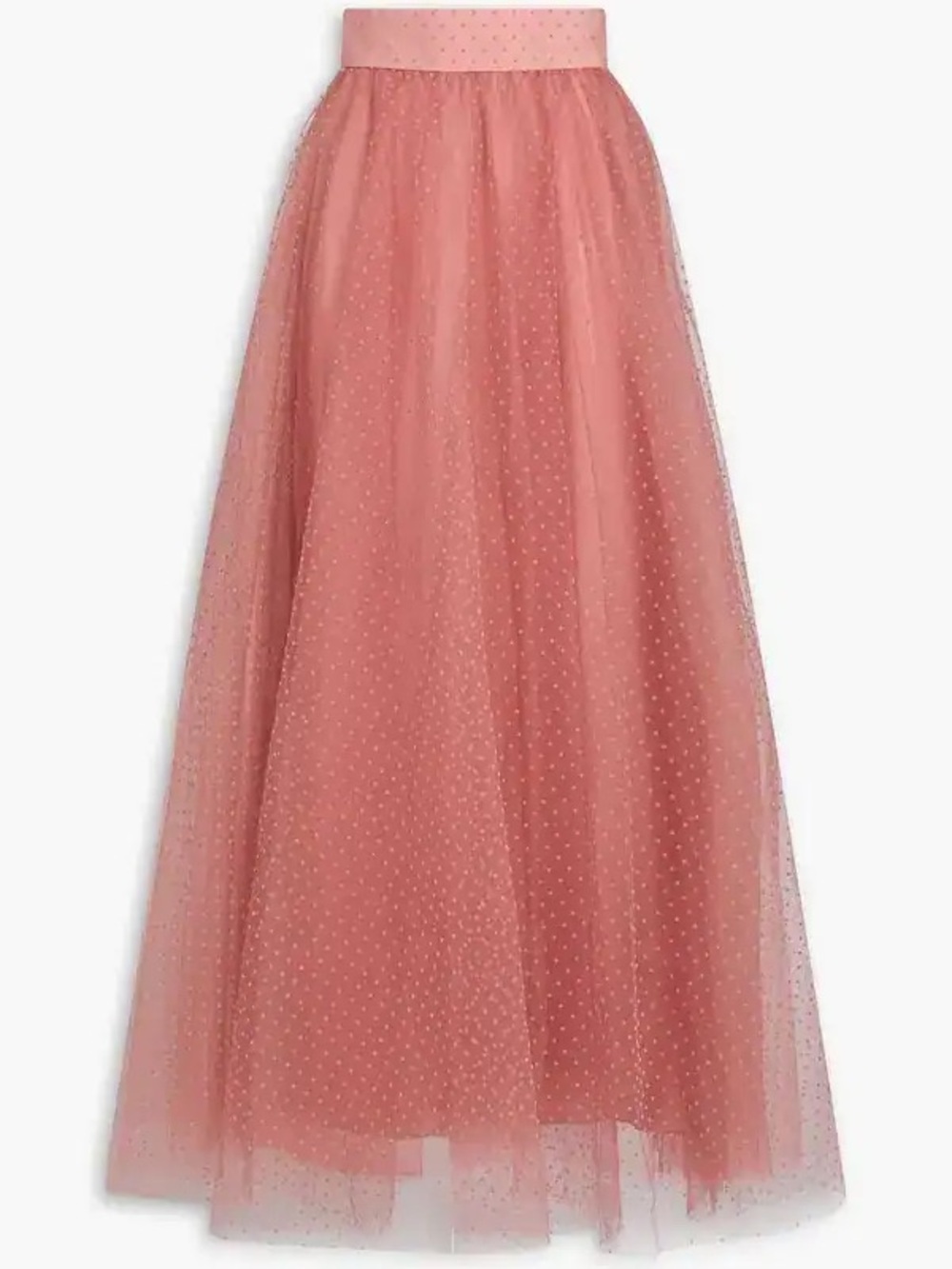 Zimmermann Dusty Rose Polka Dot Tulle Maxi Skirt